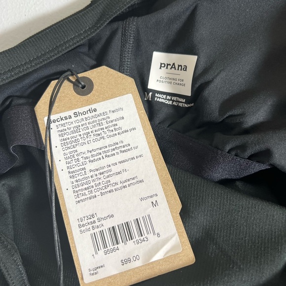 New Prana Becksa Shortie Solid Black Romper M - Picture 6 of 9